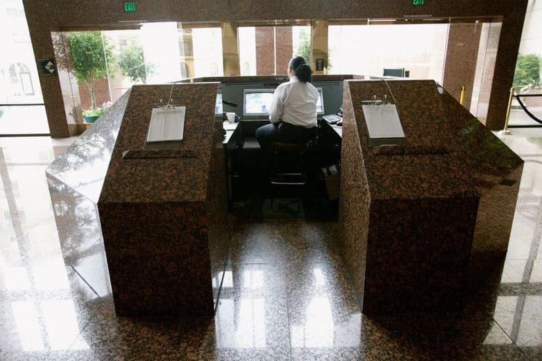 Lobby security desk