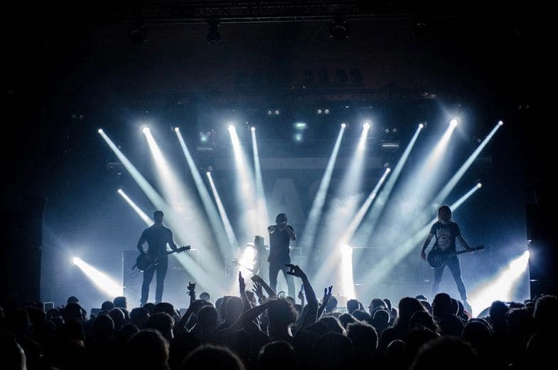 Concert stage and crowd